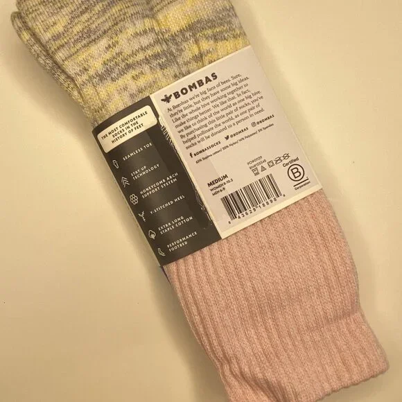 [6 pack] Bombas Rosepetal Marl Space Dye Triblock Medium Calf Socks - Picture 3 of 7